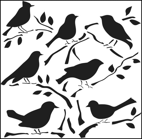 TCW185 Birds Stencil