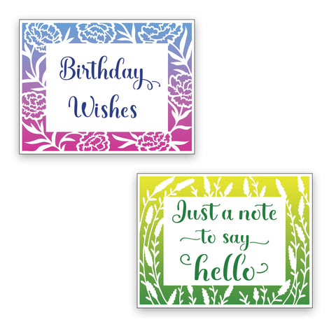 TCW6038 Layered A2 Lavender Peonies Frames Stencil