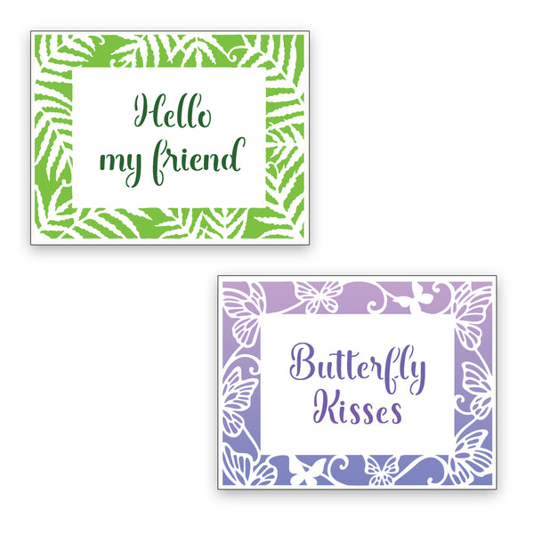 TCW6049 Layered A2 Butterfly Ferns Frames Stencil
