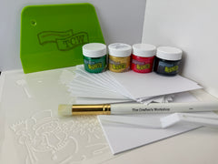 Toasty Snowman Card Kit with 1 ounce mini jars of Stencil Butter