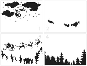 TCW6045 Layered A2 Santa Moon Stencil