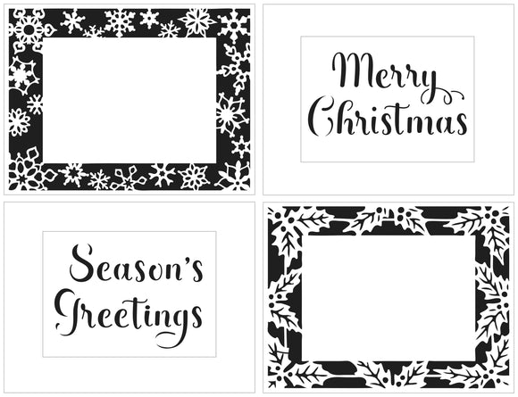 TCW6047 Layered A2 Holly Snowflake Frames Stencil
