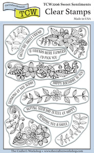 TCW2206 Sweet Sentiments 4x6 Clear Stamps