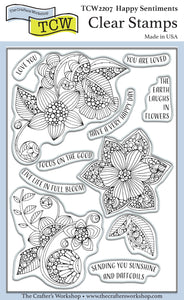 TCW2207 Happy Sentiments 4x6 Clear Stamps