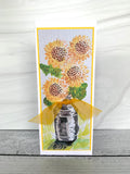 TCW2333 Slimline Stencil Sunflowers in Milk Pail