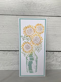 TCW2333 Slimline Stencil Sunflowers in Milk Pail