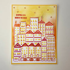 TCW6016 Cityscape Buildings Layered A2 Stencil