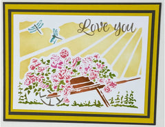 TCW6020 Happy Wheelbarrow Layered A2 Stencil