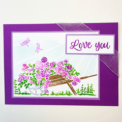 TCW6020 Happy Wheelbarrow Layered A2 Stencil