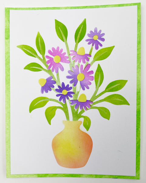 TCW6027 Flower Vase Layered A2 Stencil