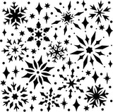 TCW1057 Stencil Snowflake Sparkles