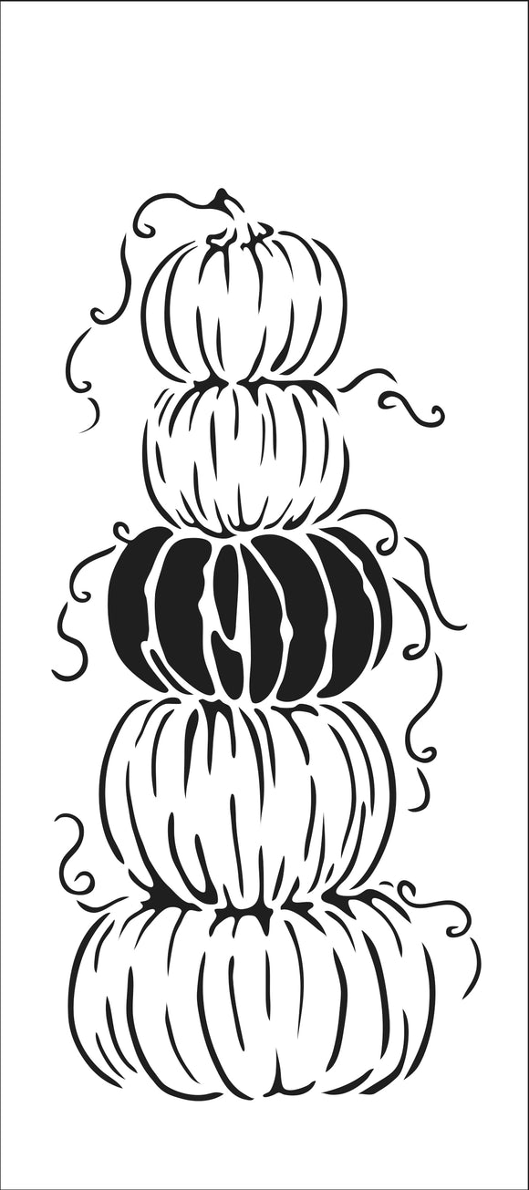 TCW2343 Stacked Pumpkins Slimline Stencil