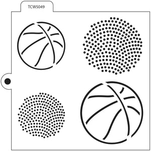 TCW5049 Basketball Surface Cookie Stencil