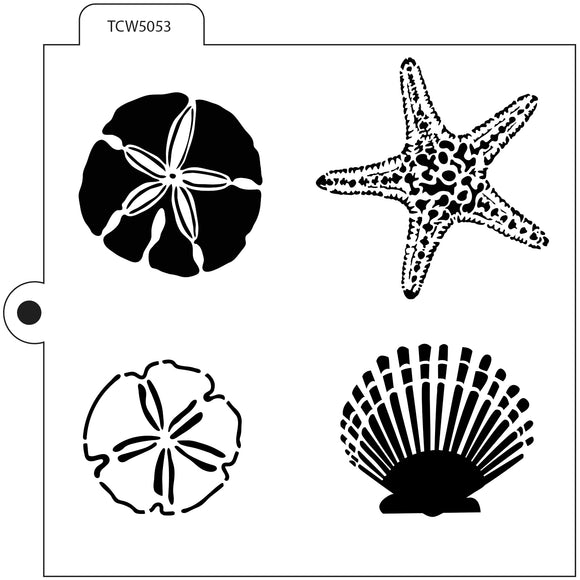 TCW5053 Shells Cookie Stencil