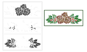 TCW6012 Pine Spray Layered Slimline Stencil