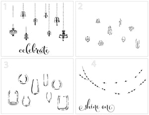 TCW6021 Celebration Lights Layered A2 Stencil