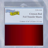 TCW9102 Crimson Red Foil Transfer Sheets 6x6